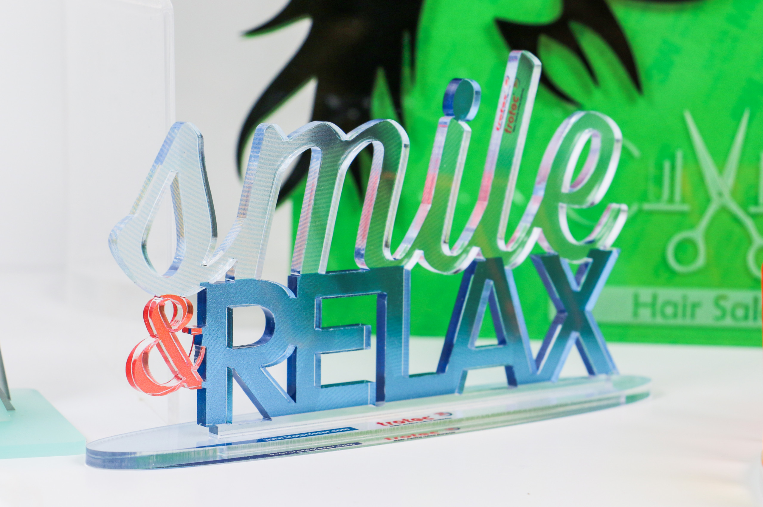 Laser cut printed acrylic